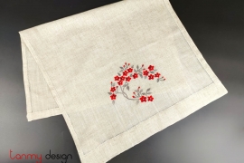 Hand towel-Red string peach blossom embroidery